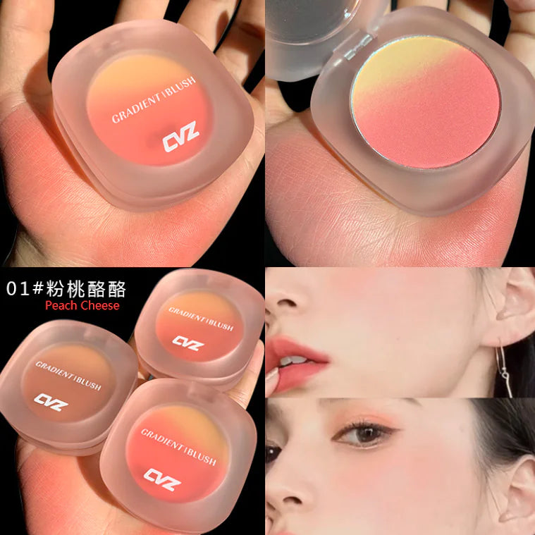 Rubor Gradiente de Tres Colores para un Look Natural