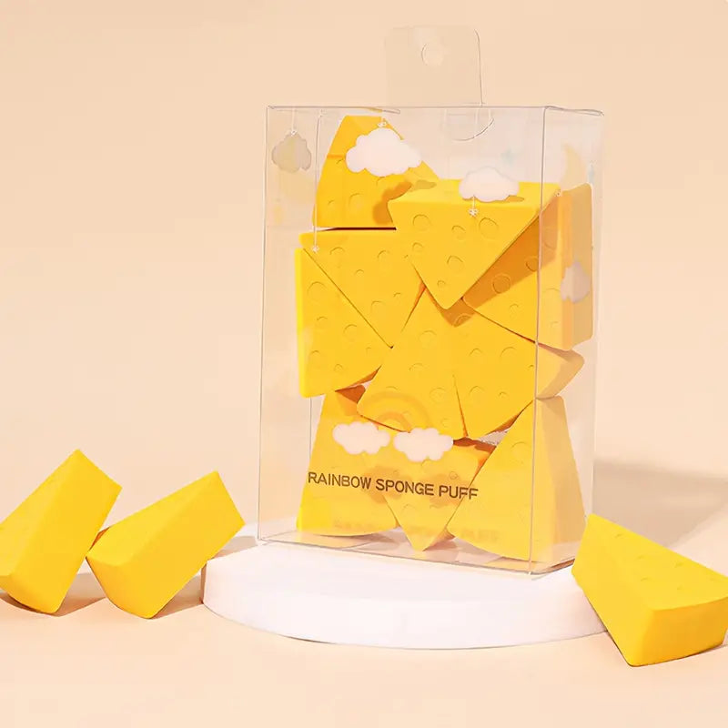 Set de 10 esponjas de maquillaje triangulares con bolsa de almacenamiento