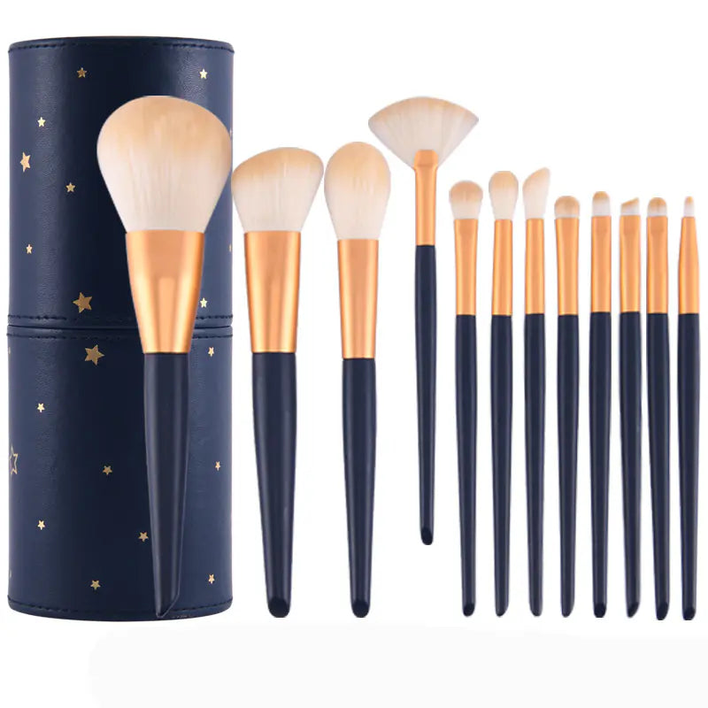 Set de 12 brochas de maquillaje con soporte