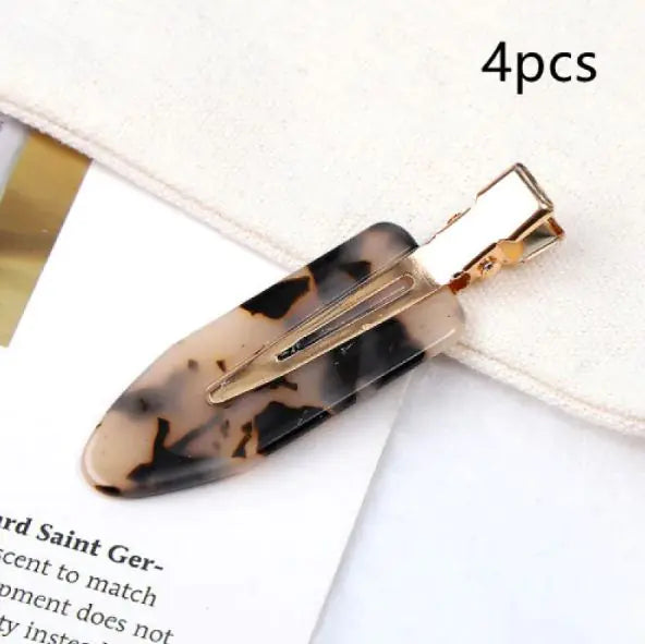 Clip de Flequillo de Acetato Sin Costuras para Peluquería y Maquillaje