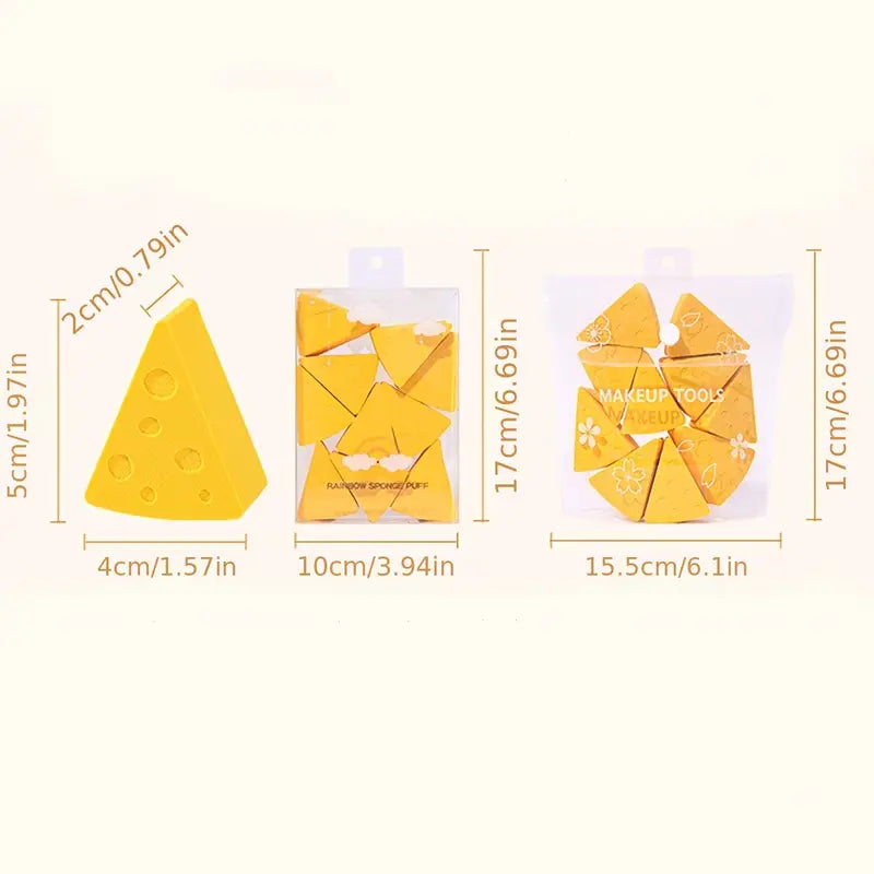 Set de 10 esponjas de maquillaje triangulares con bolsa de almacenamiento