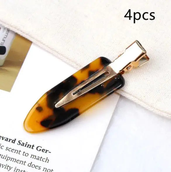 Clip de Flequillo de Acetato Sin Costuras para Peluquería y Maquillaje