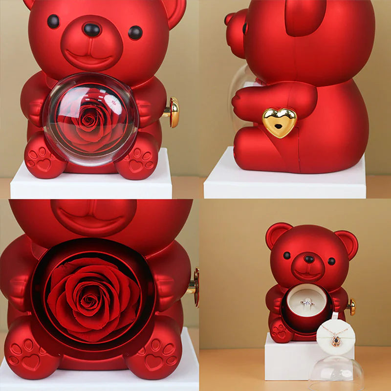 Caja de Joyería Oso Rosa