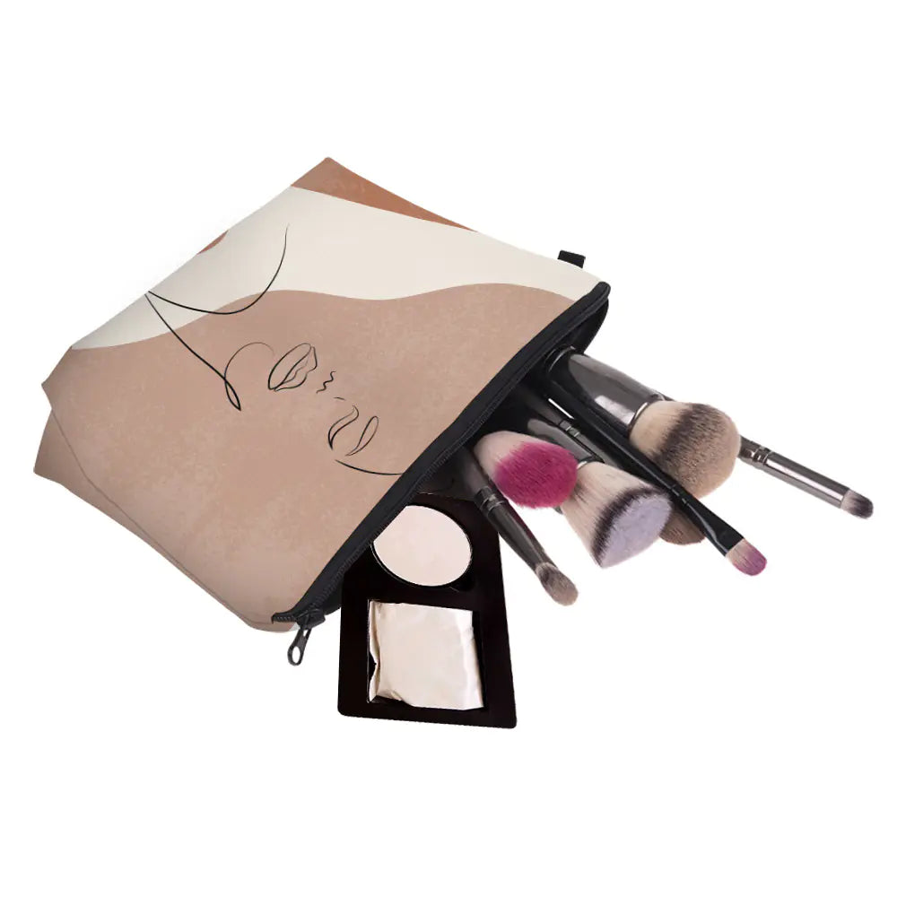 Bolso de Maquillaje Portátil de Viaje con Figura Gráfica para Mujeres