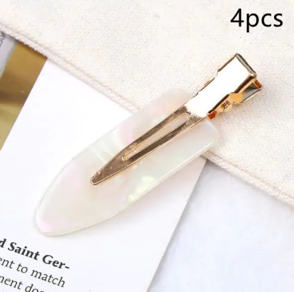 Clip de Flequillo de Acetato Sin Costuras para Peluquería y Maquillaje