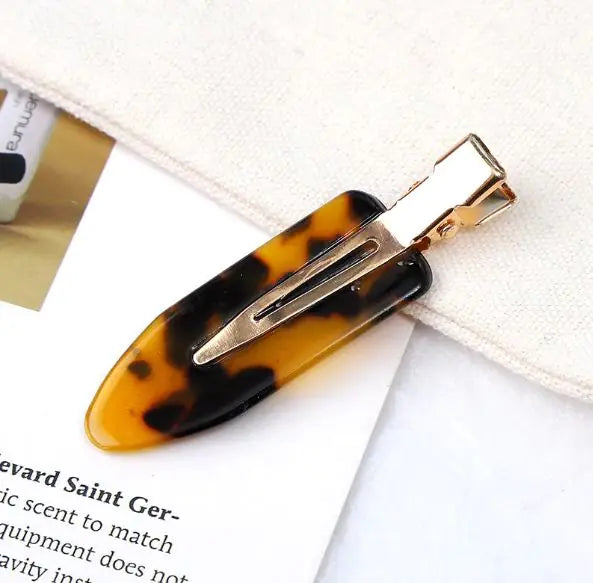 Clip de Flequillo de Acetato Sin Costuras para Peluquería y Maquillaje