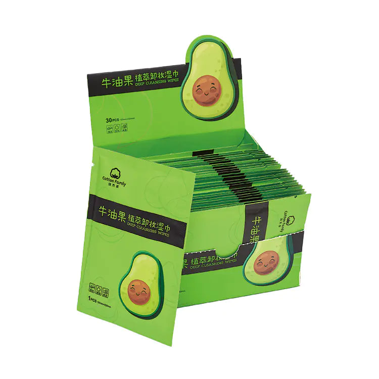 Toallitas desmaquillantes de aguacate - Paquete individual portátil