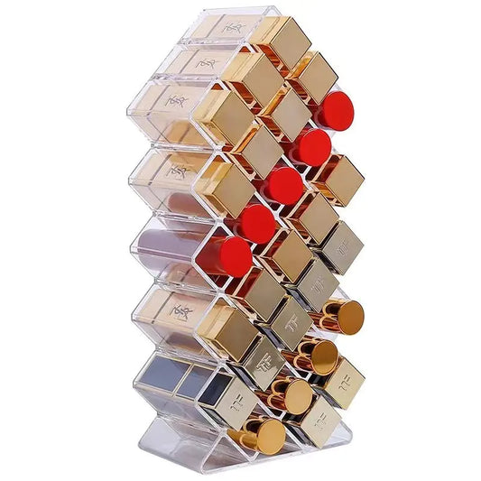 Caja Organizadora de Maquillaje de 4 Niveles con Diseño de Rejilla