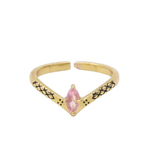 Anillo Con Piedra Preciosa Plata-Oro