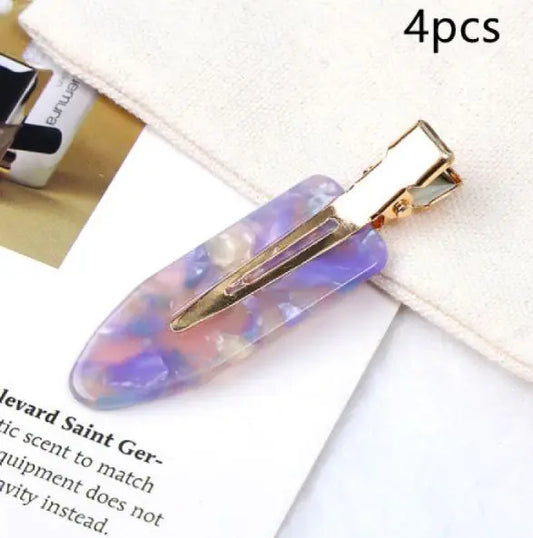 Clip de Flequillo de Acetato Sin Costuras para Peluquería y Maquillaje