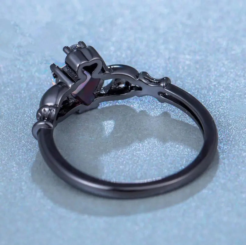 Anillo de Diamante, Anillo de Oro Negro, Anillo de Corazón