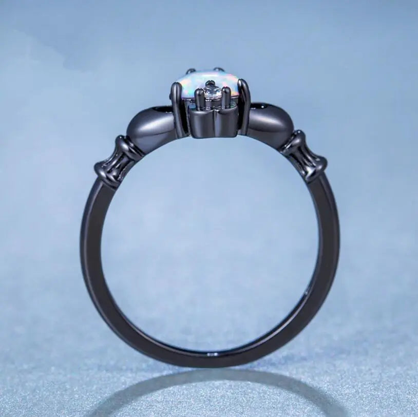 Anillo de Diamante, Anillo de Oro Negro, Anillo de Corazón