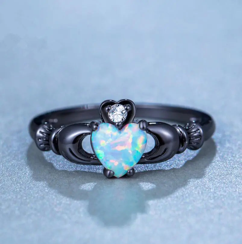 Anillo de Diamante, Anillo de Oro Negro, Anillo de Corazón